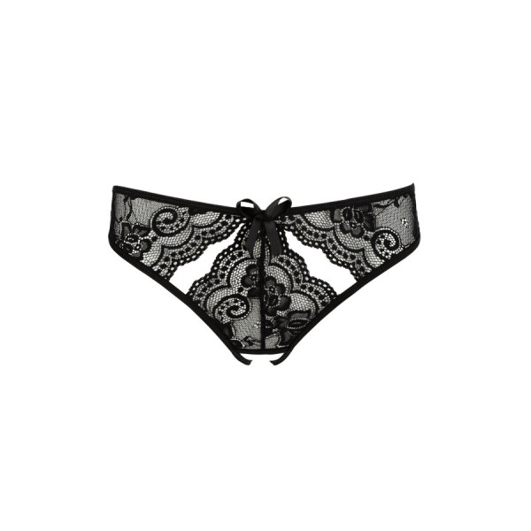 Culotte noire ouverte à l'entrejambe 